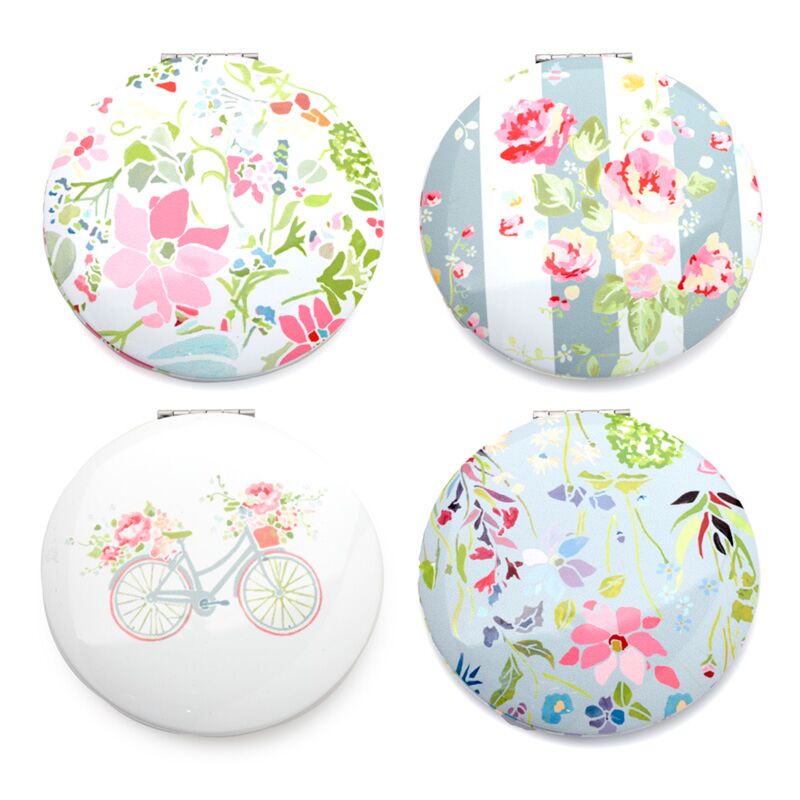 Julie Dodsworth Pink Flora Compact Make Up Mirror