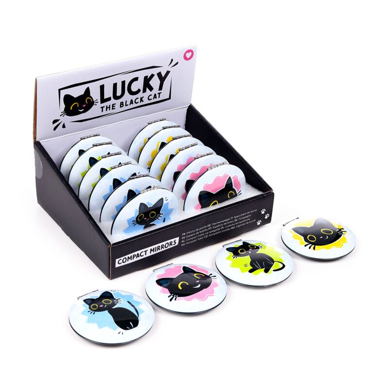 Specchio per il trucco compatto Lucky the Black Cat