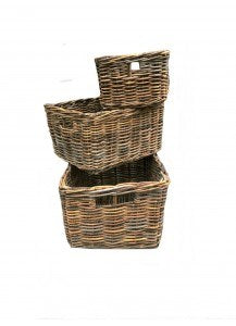 Wicker V-Carrier Basket 40x30x20 Pit Brown