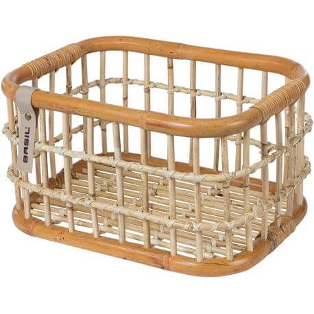 Basil Green Life - cestino per biciclette Rattan - Medium - Terra Naturale Brown