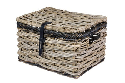 Basil Bicycle Basket Dijon Large con macello di nero