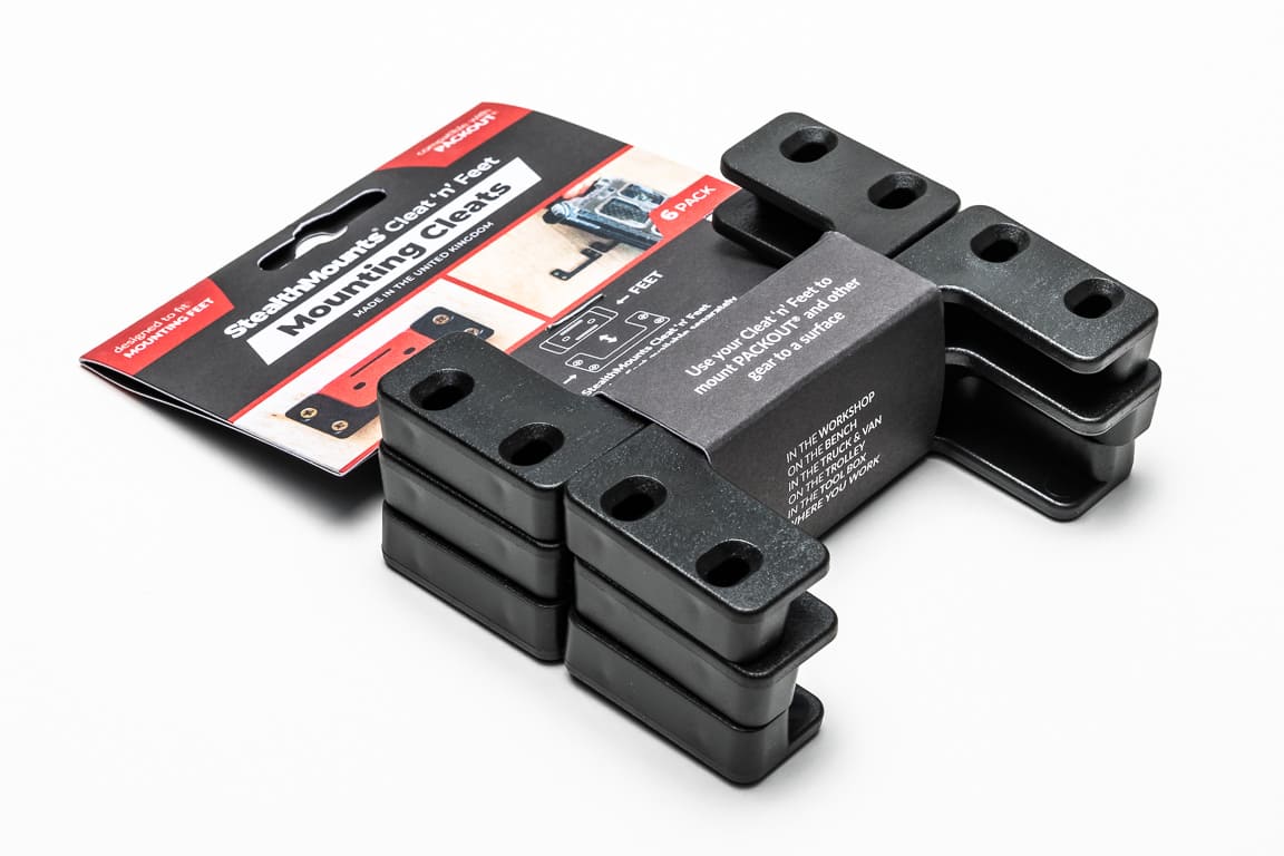 Stealthmounts om-cl-blk-6 tacchette 'n' piedi | nero | 6 pezzi - om-cl-blk-6