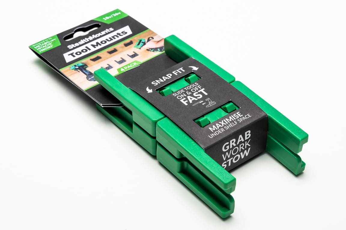Portautensili Stealthmounts tm-mhh18-grn-4 per hikoki metabo hpt hitachi 18v | verde | 4 pezzi - tm-mhh18-grn-4