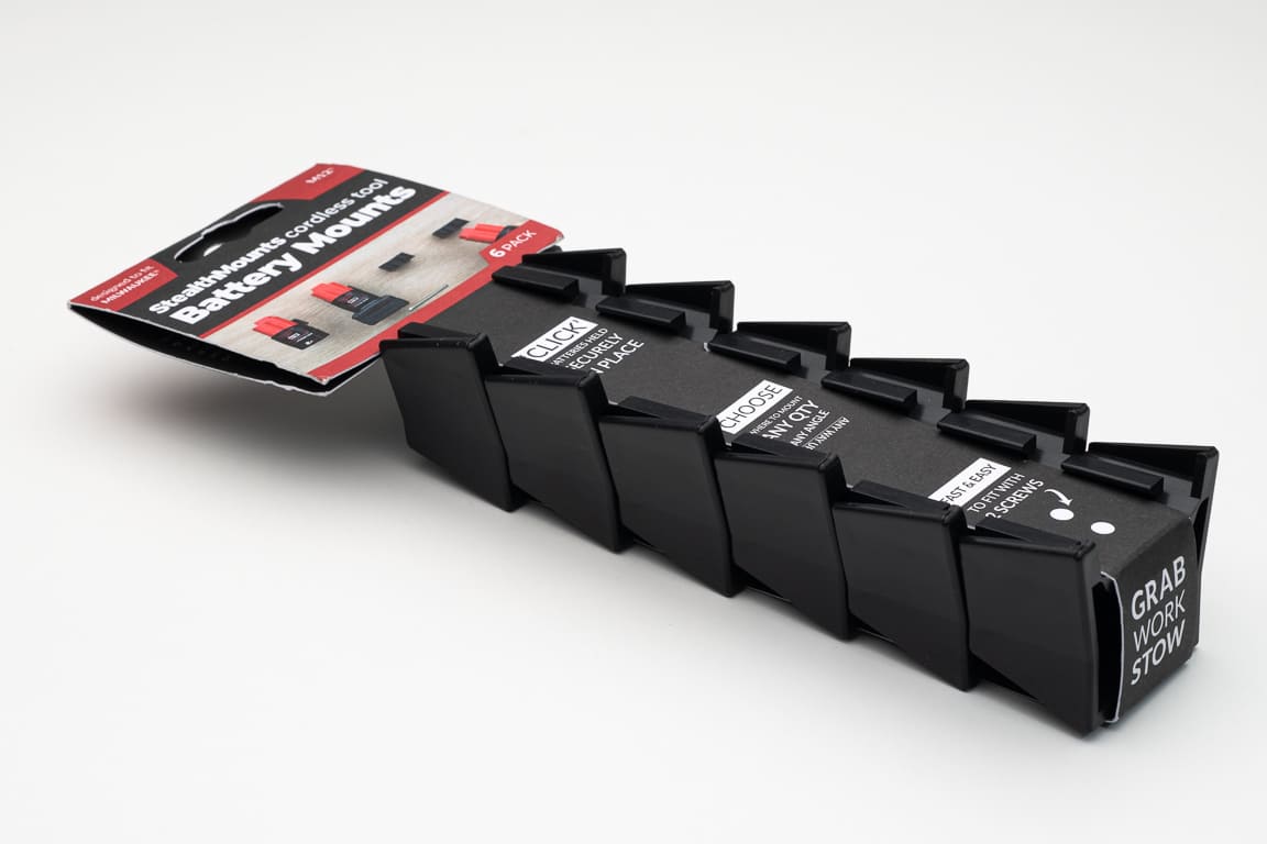 Portabatteria Stealthmounts bm-mw12-blk-6-blk per milwaukee m12 | nero | Confezione da 6 - bm-mw12-blk-6-blk