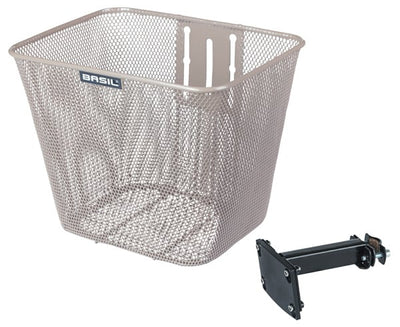 Basil Bicycle Basket Bilbao con montaggio fisso 26 x 22 x 27 cm nero