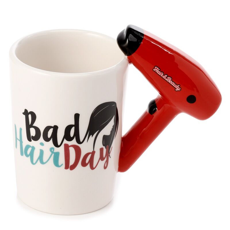 Ta taza de cerámica de mango de secador de pelo