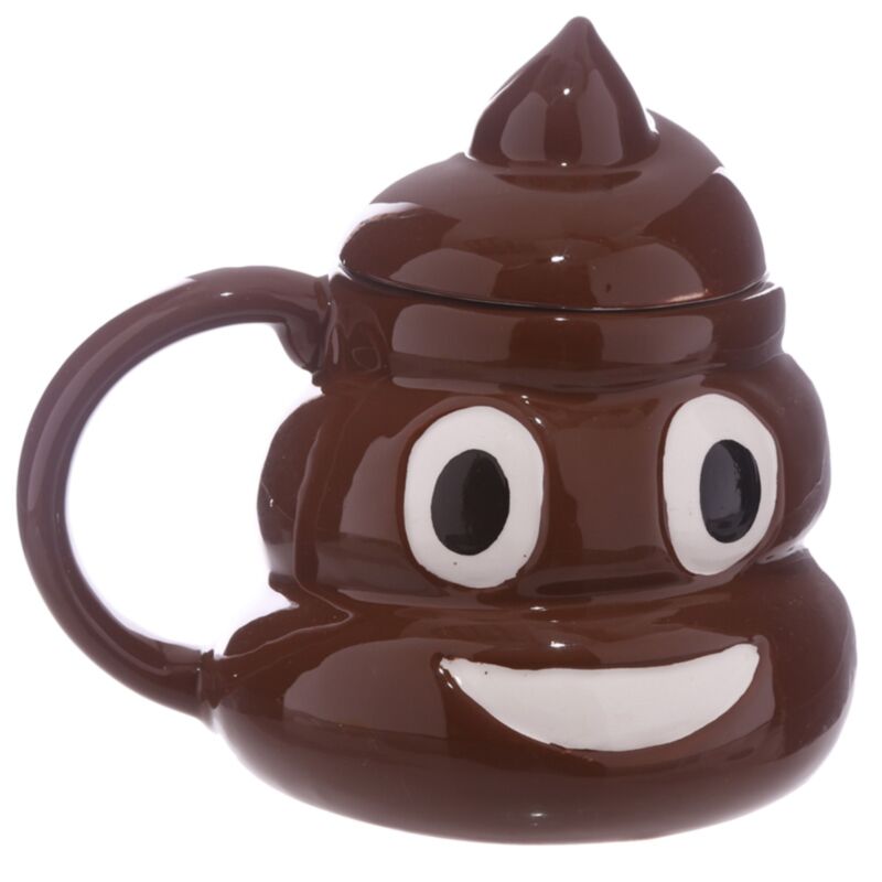 Tazza in ceramica a forma di Turd emotiva con coperchio