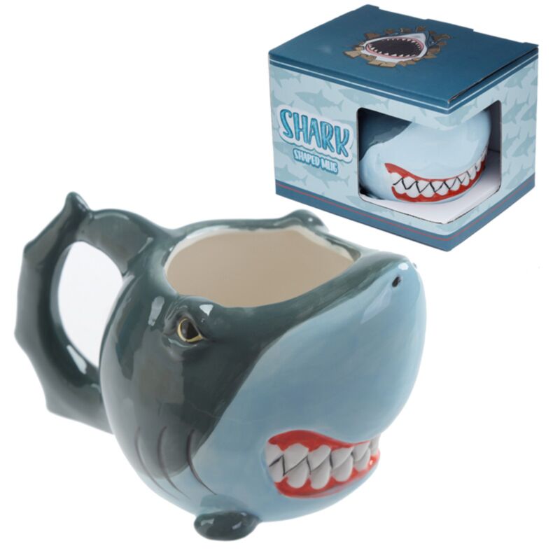 Tazza in ceramica a forma di squalo