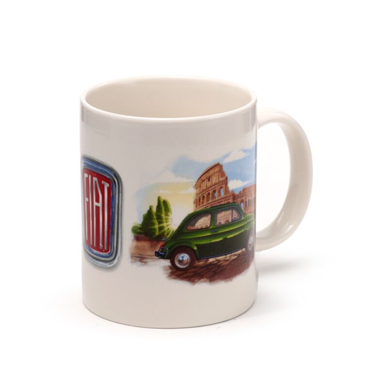 Fiat 500 Roma Riviera Porcelana Taza