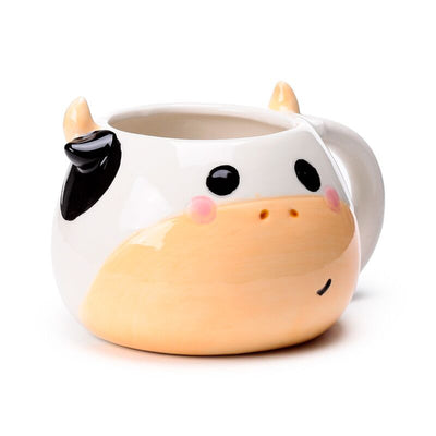 Tazza di ceramica formata da mucca bianca nera