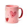Taza de porcelana amor corazones