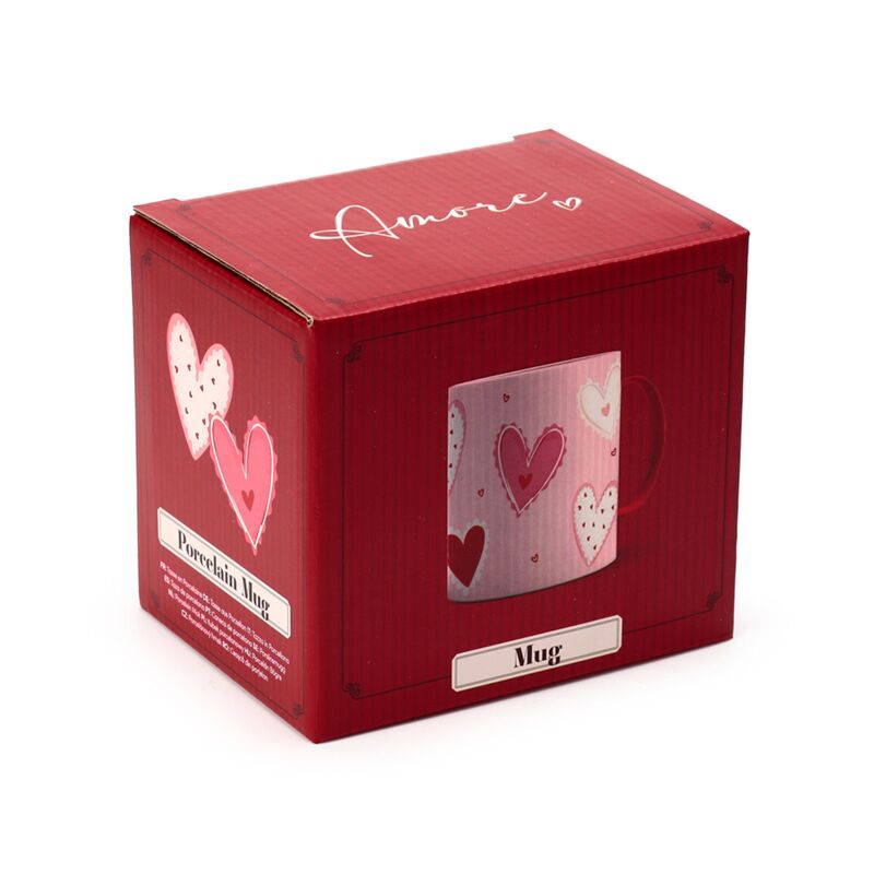 Taza de porcelana amor corazones