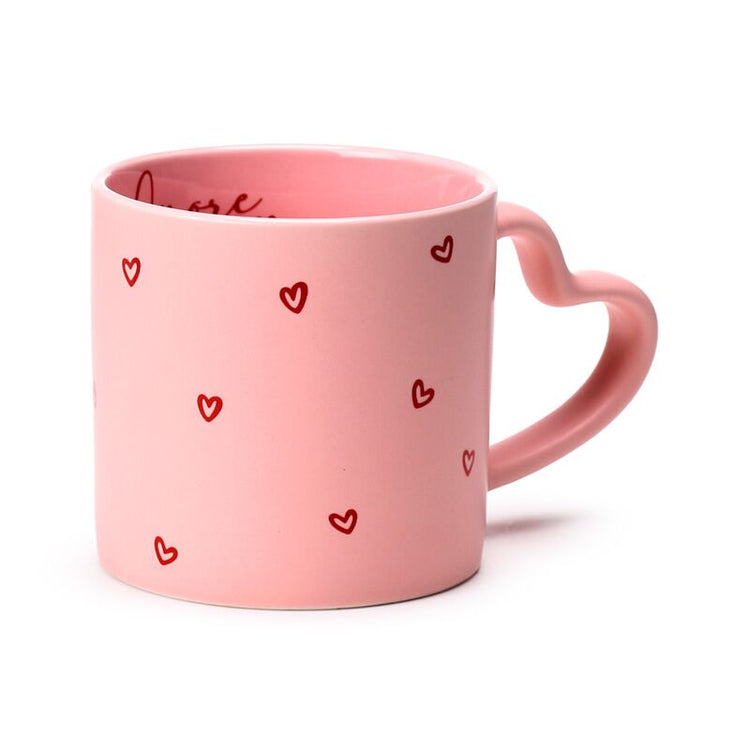 Taza de porcelana con asa en forma de corazón Amore