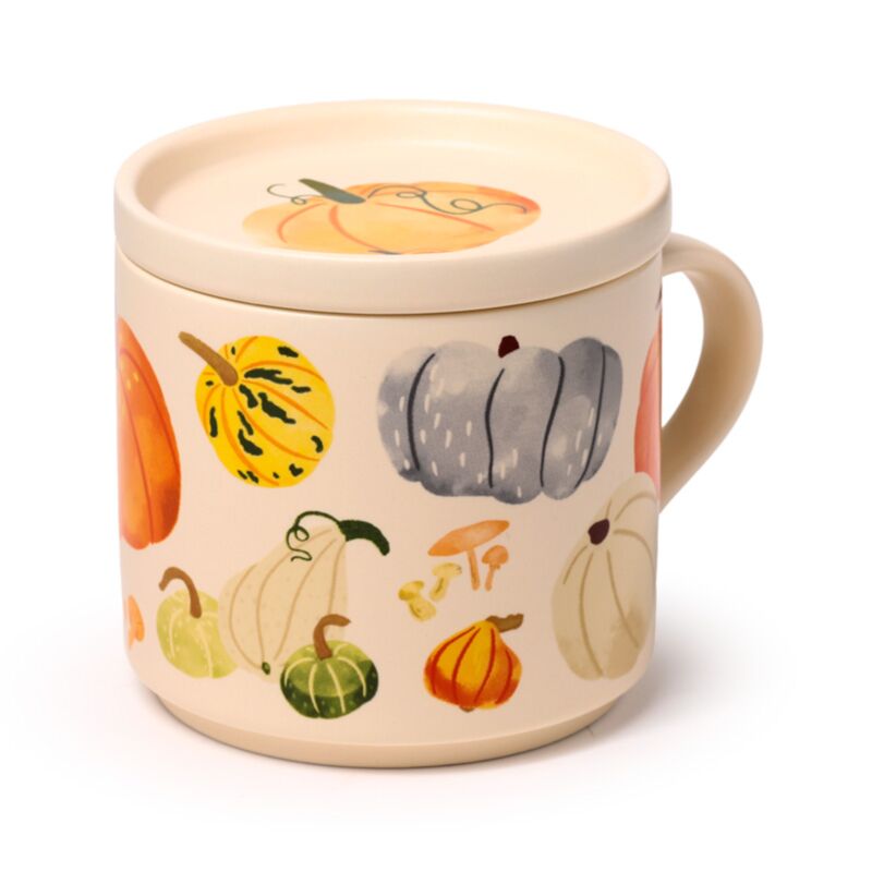 Tazza di porcellana del raccolto autunnale con set di coperture per montagne rocche