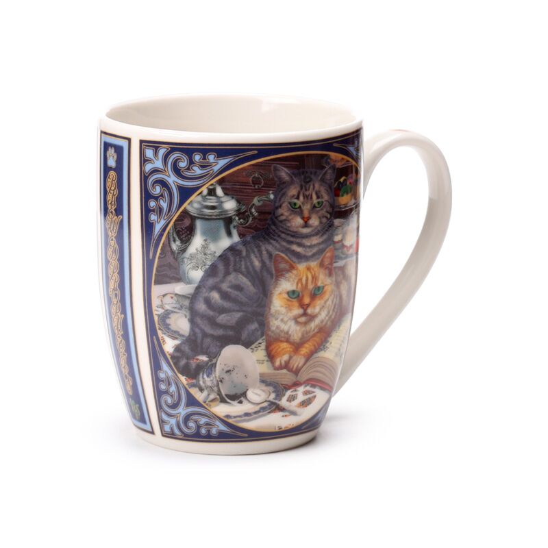 Tazza in porcellana con gatto delle profezie prodotta da Lisa Parker