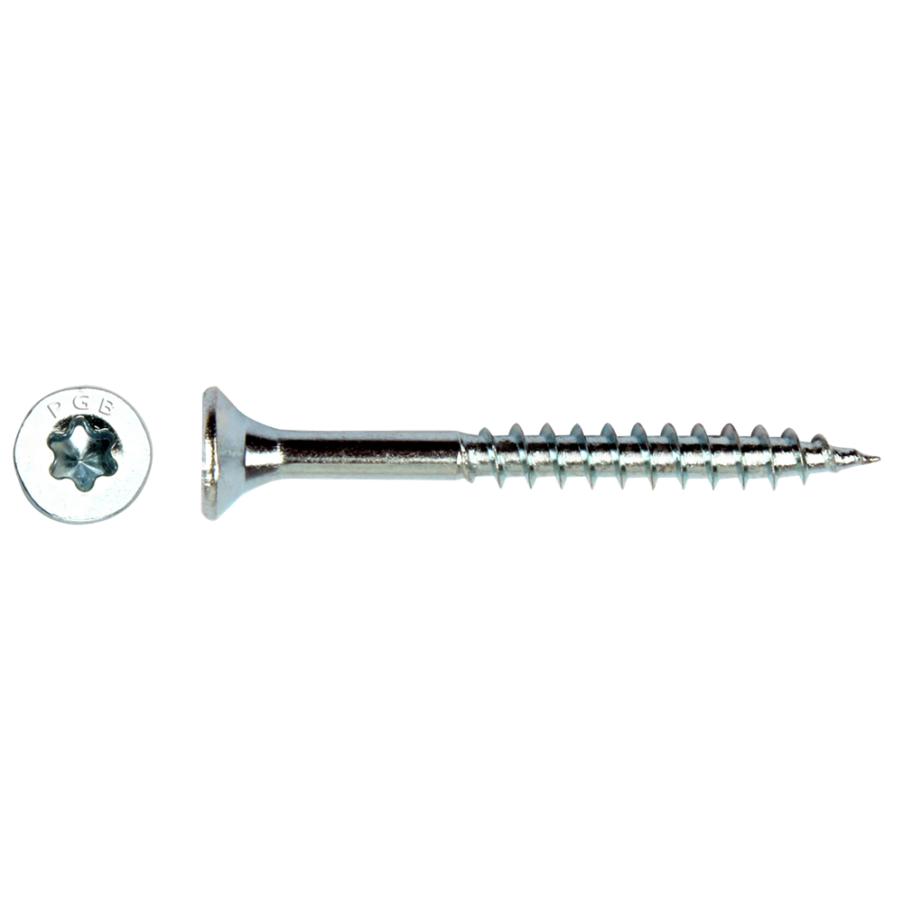 Pgb-fasteners vite per truciolare vzk-t parte filetto punta tagliente testa svasata ø5,0x100 zn tx25 | 200 pezzi | pgwvtg001005001002