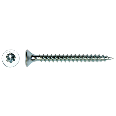 Pgb-europe pgb-fasteners universele spaanplaatschroef vk-t voldraad verzonken kop ø4,0x30 zn tx20 | 200 st | pgwvtv001004000303