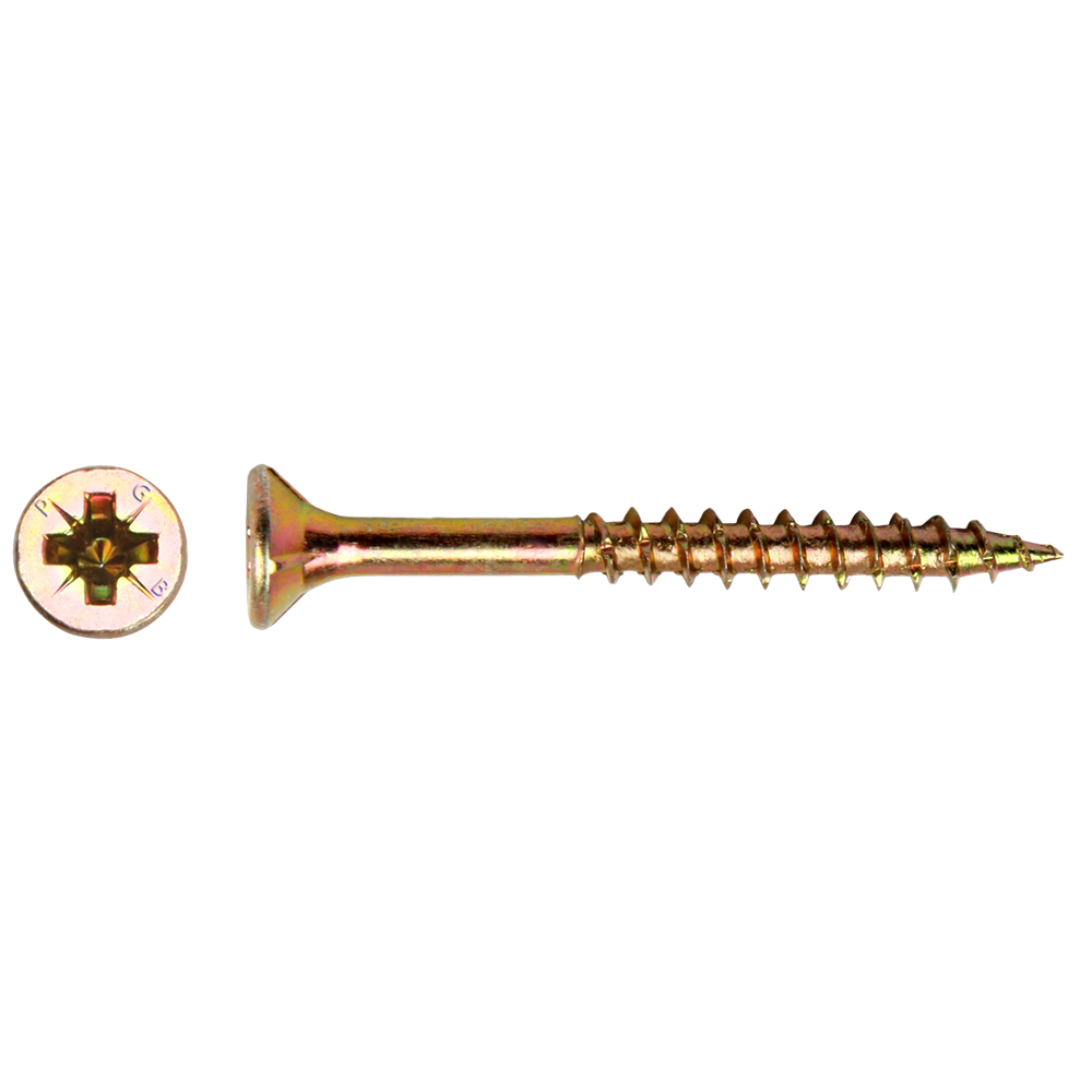 Pgb-europa pgb-sujetadores | tornillo para aglomerado fzk-z ø 6,0x140 zn amarillo | 100 piezas pgwvzg002006001402