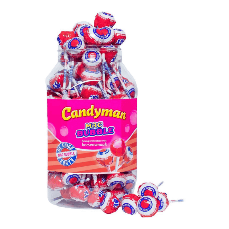 Piruleta Candyman Mac Bubble Cherry (100 piezas)