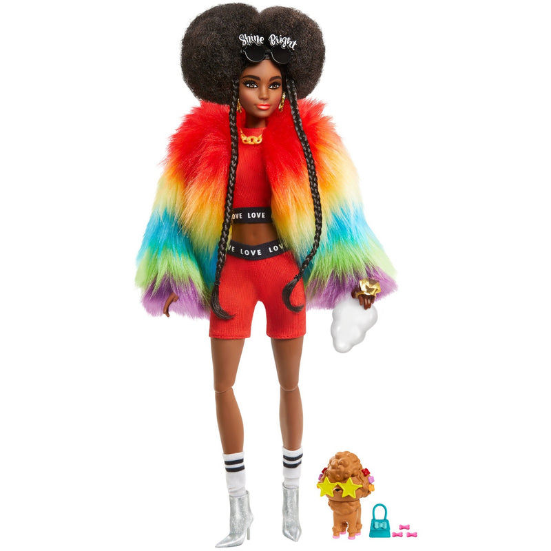 Mattel Extra Doll 1 Rainbow Coat with Pet Poodle