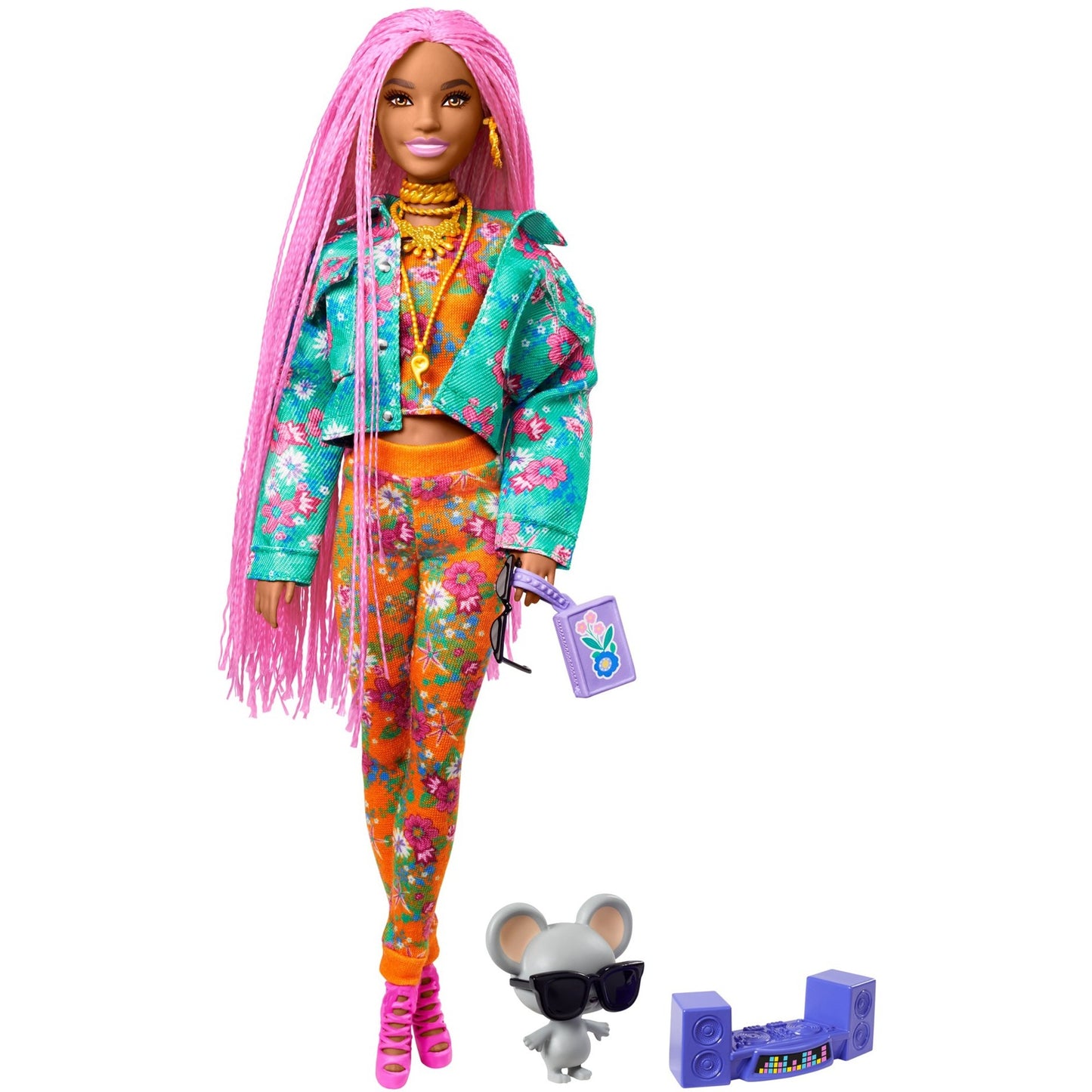 Mattel Extra Doll 10 Giacca a stampa floreale con mouse DJ