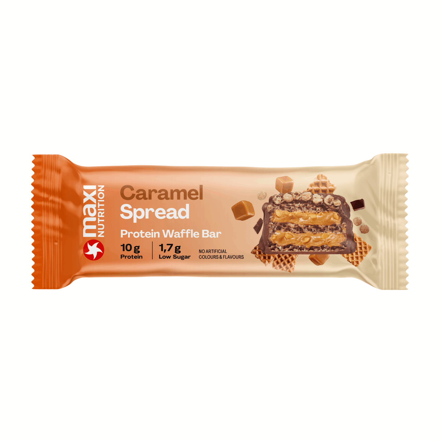 Maxi nutrición maxinutrition barra de gofres para untar con caramelo (12x 40g)