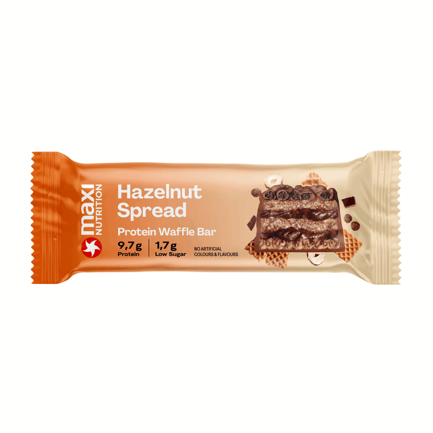 Maxi nutrition maxinutrition waffle bar hazelnut spread (12x 40g)