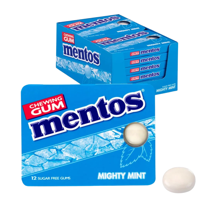 Mentos kauwgom mighty mint blister (12 stuks)