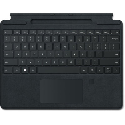 Teclado de firma de Microsoft Surface con huellas dactilares