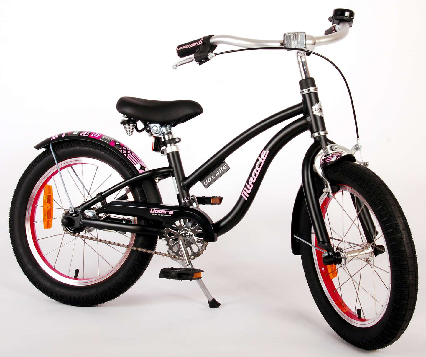 Volare Miracle Cruiser Bicycle para niños - Girls - 16 pulgadas - Matt Black - Colección Prime