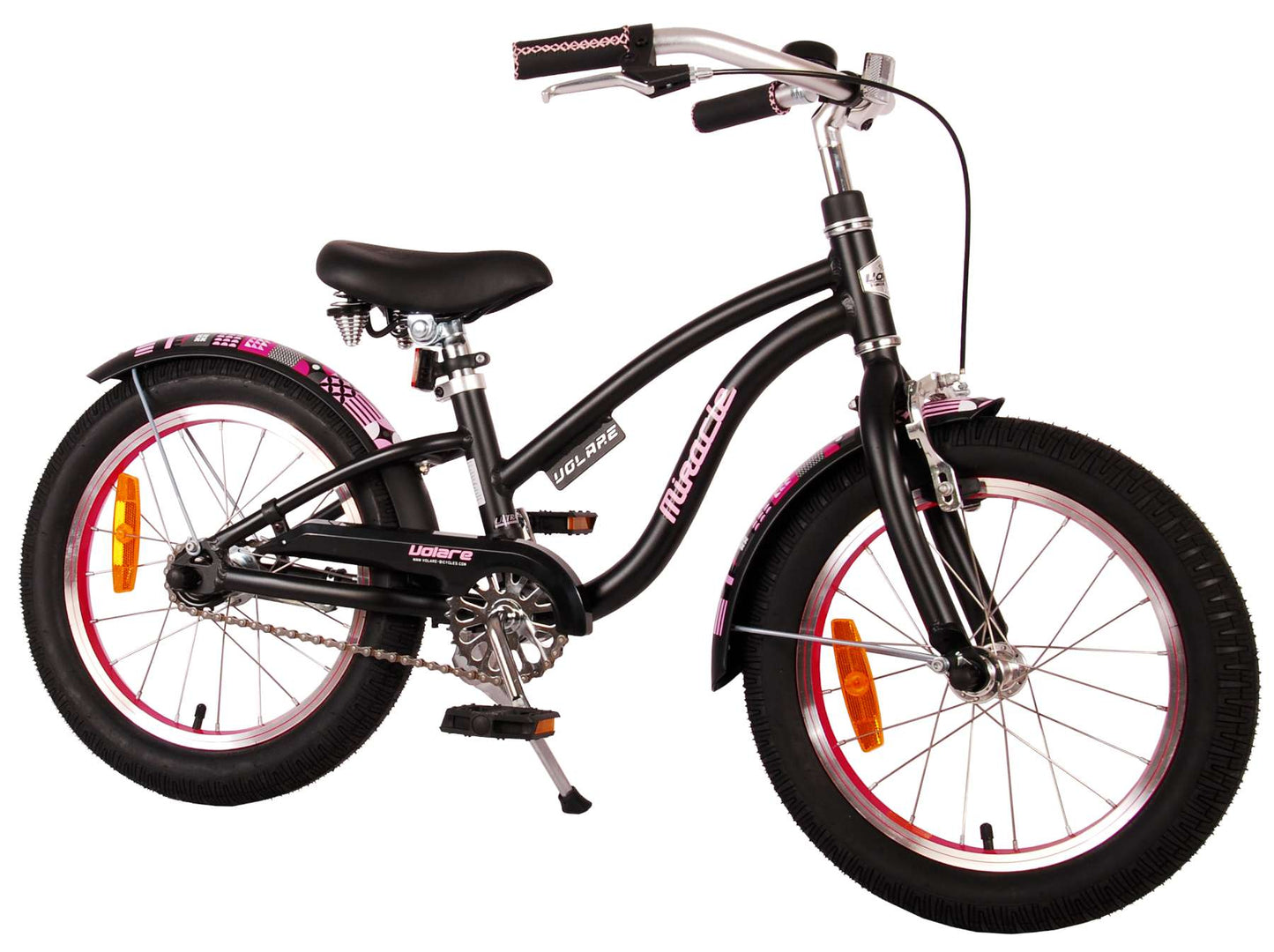 Volare Miracle Cruiser Bicycle para niños - Girls - 16 pulgadas - Matt Black - Colección Prime