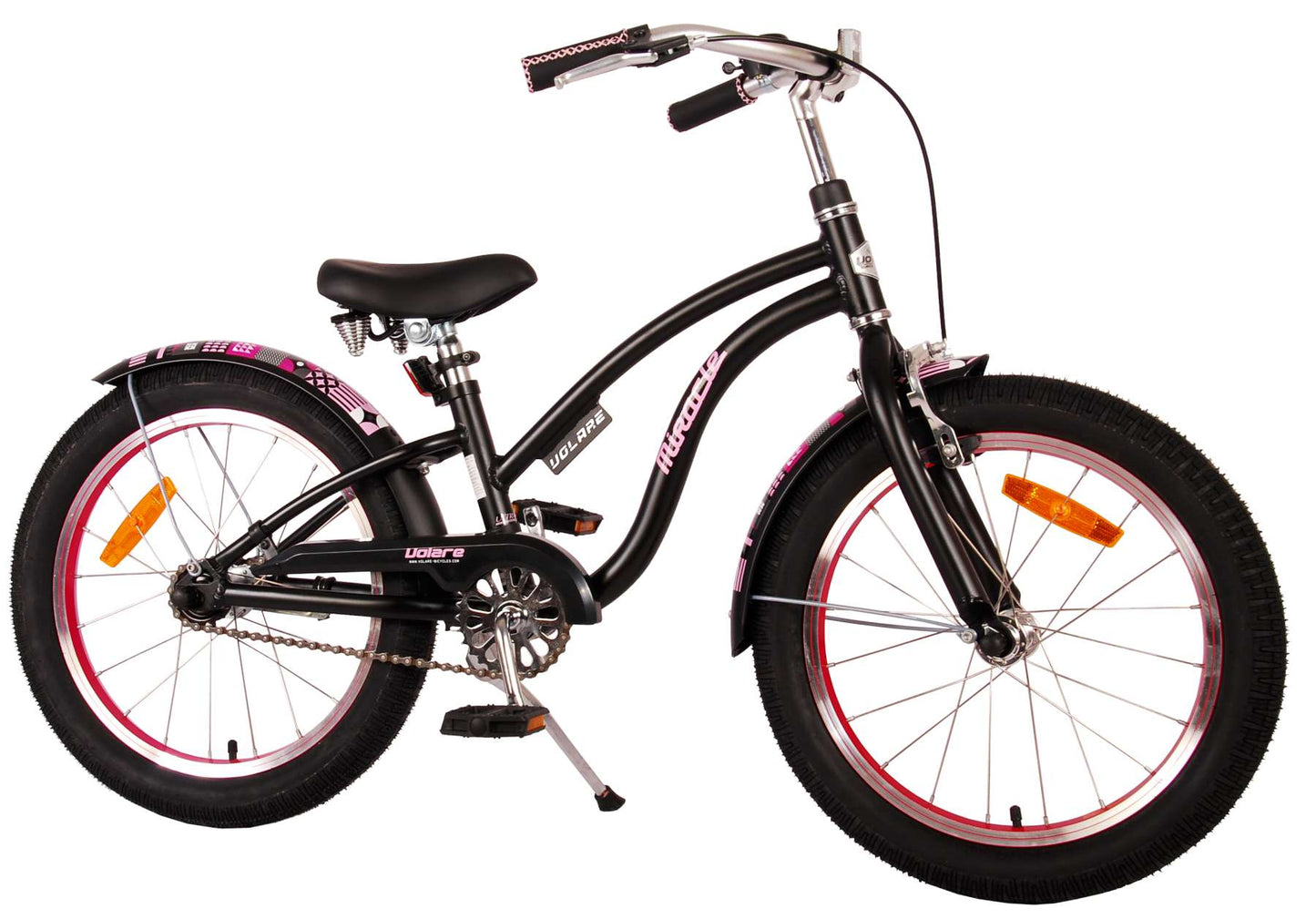 Bicycle per bambini Miracle Miracle Cruiser - Girls - 18 pollici - Matt Black - Collezione Prime