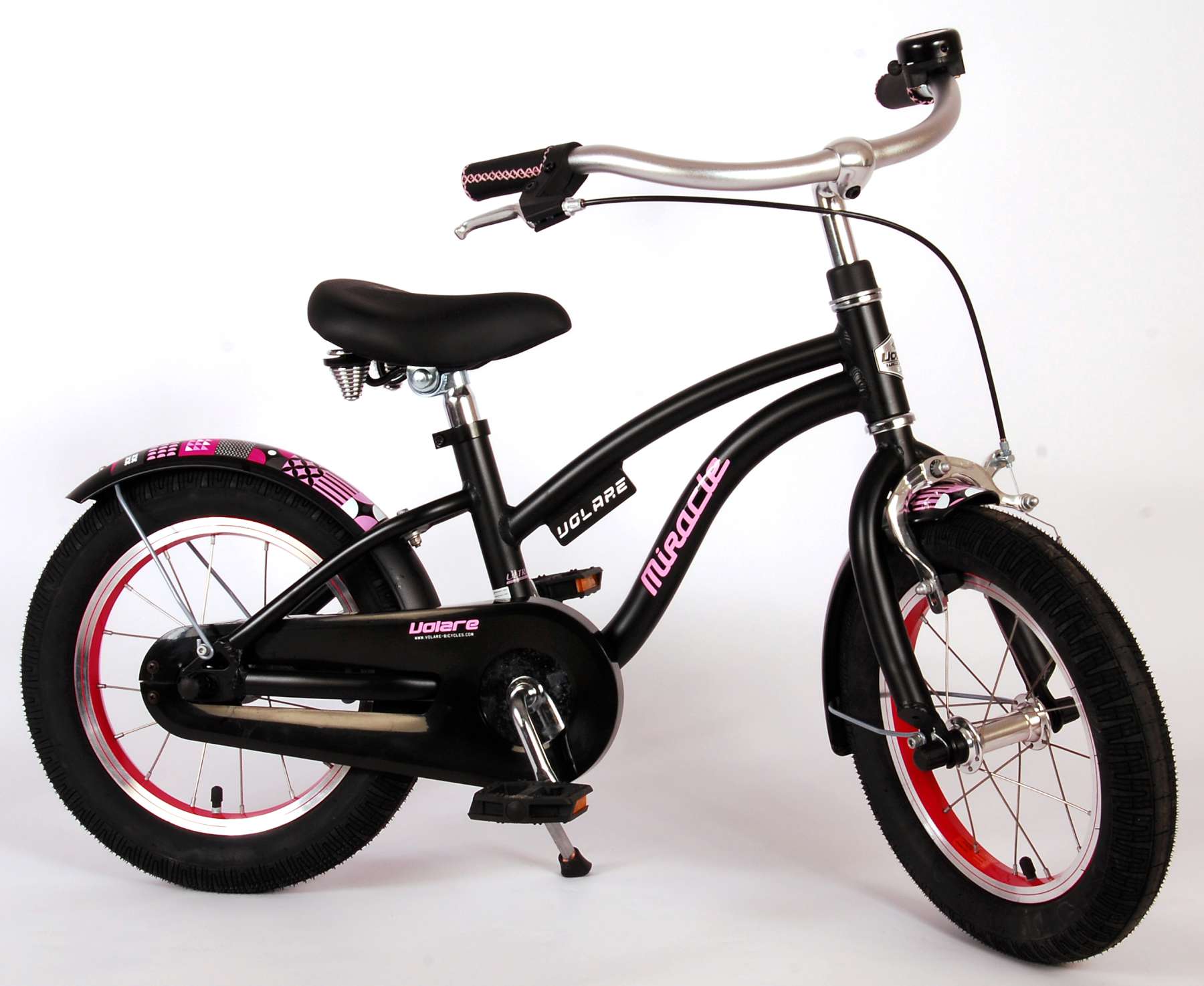 Bicicleta para niños Miracle de Vinare - Niñas - 14 pulgadas - Matt Black - Colección Prime