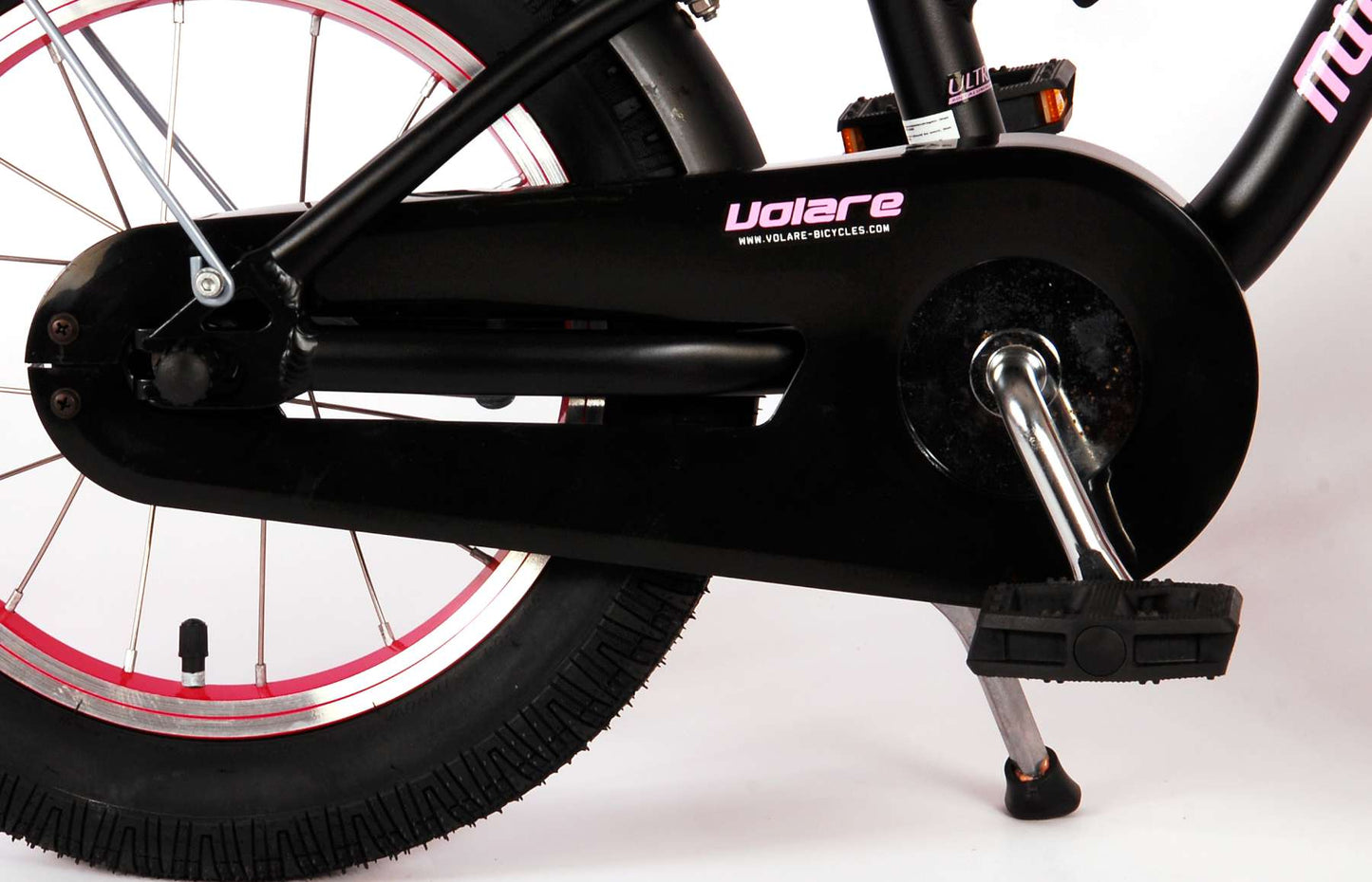 Volare Miracle Kinderfiets - Meisjes - 14 inch - Mat Zwart - Prime Collection