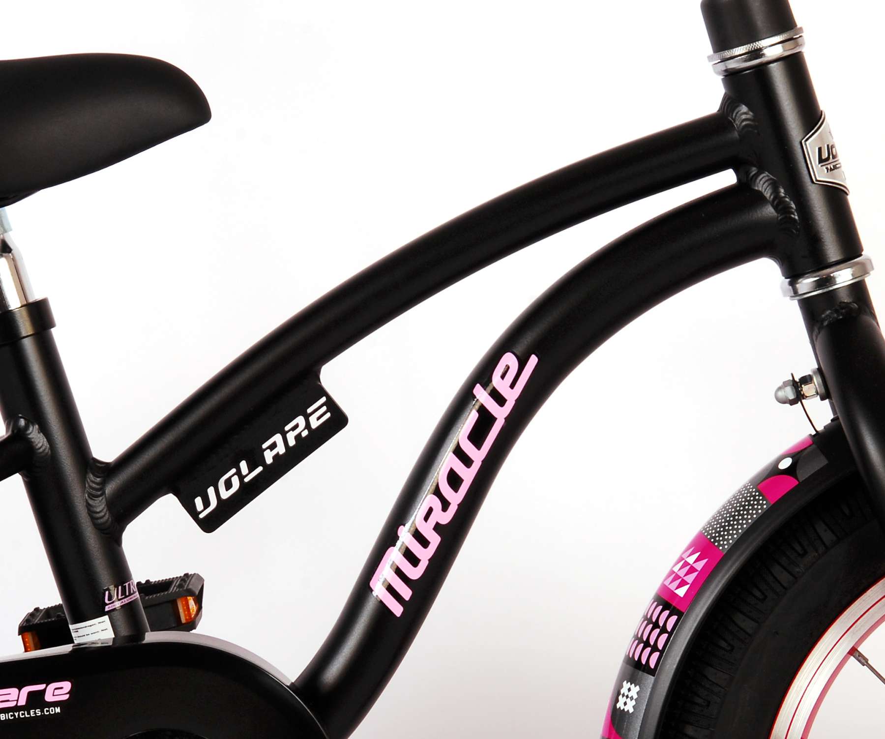 Bicicleta para niños Miracle de Vinare - Niñas - 14 pulgadas - Matt Black - Colección Prime