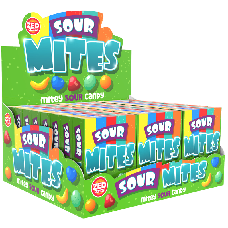 Caja de bolsillo sour de ácaros del caramelo Zed (24 piezas)