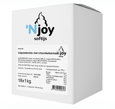 Mezcla de helado Njoy chocolate con leche grasa (12x 1kg)