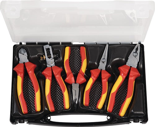Set di pinze Promat tecwerk | contenuto 5 parti vde isolate | cromato | in custodia di plastica - 4000810887