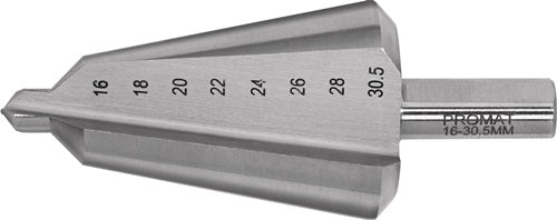 Promat tecwerk getrapte plaatboor | boorbereik 16-30,5 mm | hss-co totale lengte 76 mm | snedeaantal 2 - 4000862023