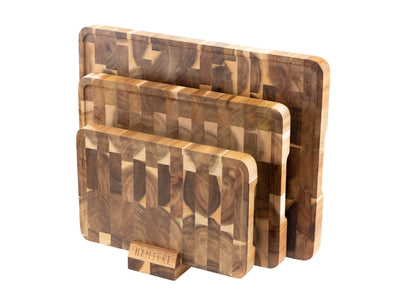 Set regalo Namture: 3 taglieri + supporto in legno di acacia