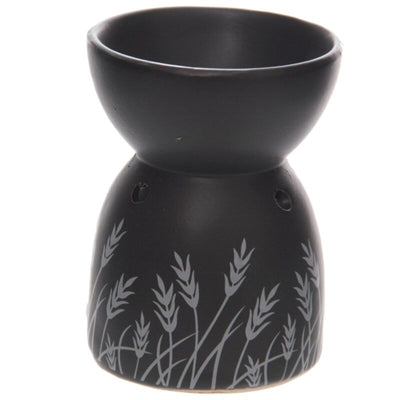 Bruciatore di profumi in ceramica di design in erba nera