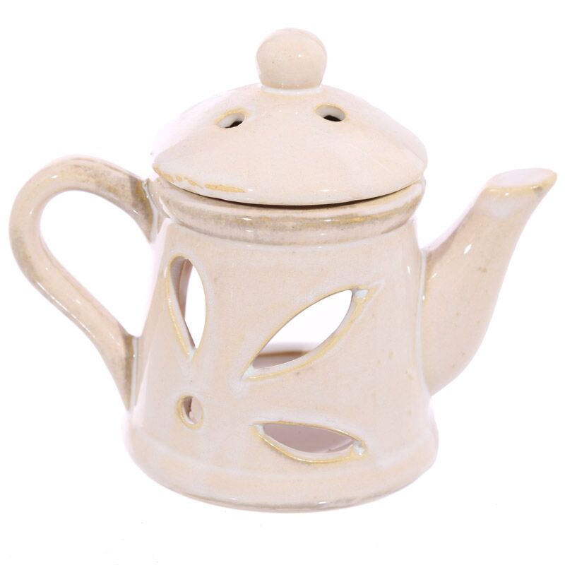 Bruciatore di fragranze di teiera in ceramica con coperchio