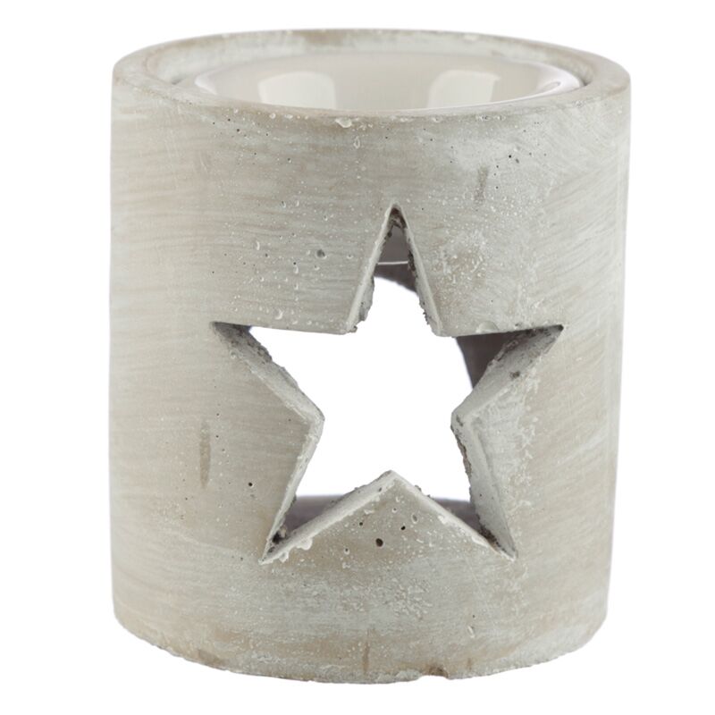Bruciatore di profumo in cemento grigio Eden Star di Natale