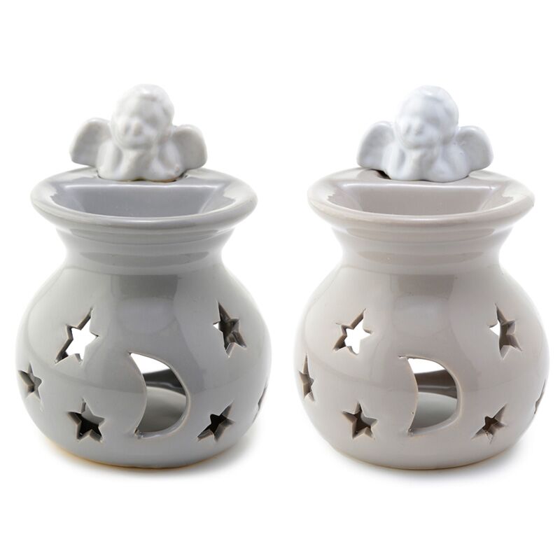 Moon and Stars Cherubinian Ceramic Olio e Burner di profumo di cera