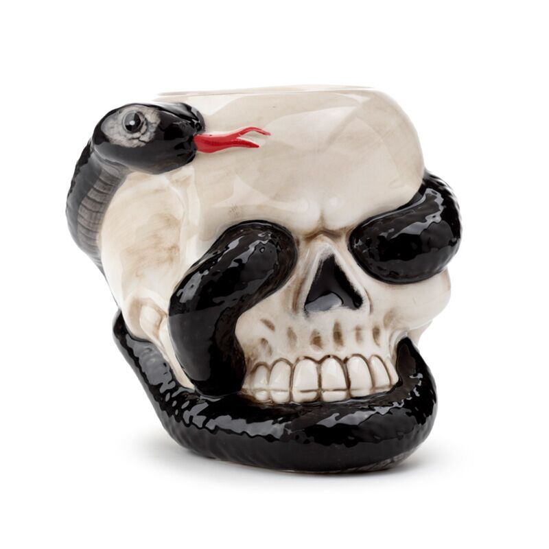 Skull con bruciatore di profumo in ceramica a forma di tubo