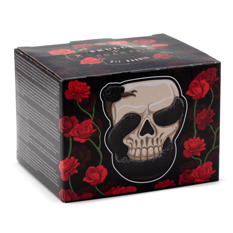 Skull con bruciatore di profumo in ceramica a forma di tubo