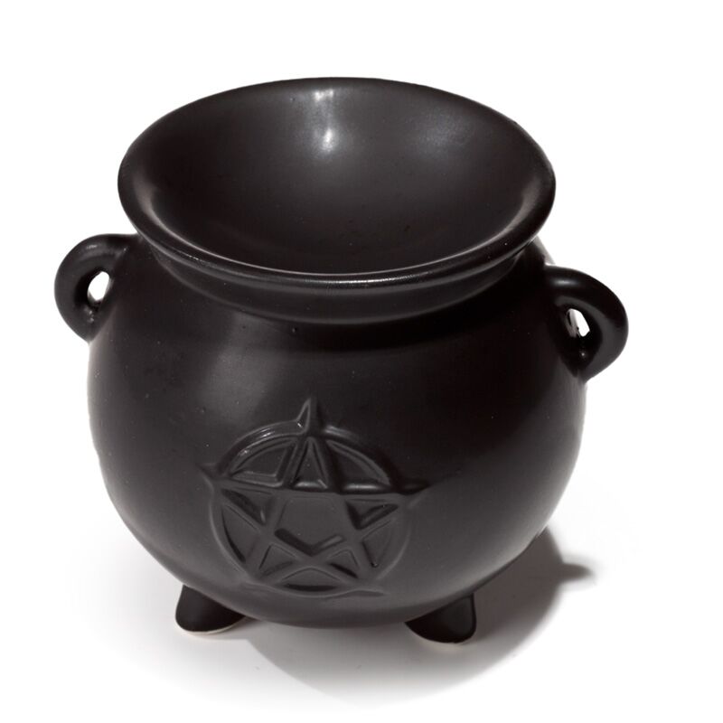 Witch -Boiler Pentagram Burner di odore in ceramica nera