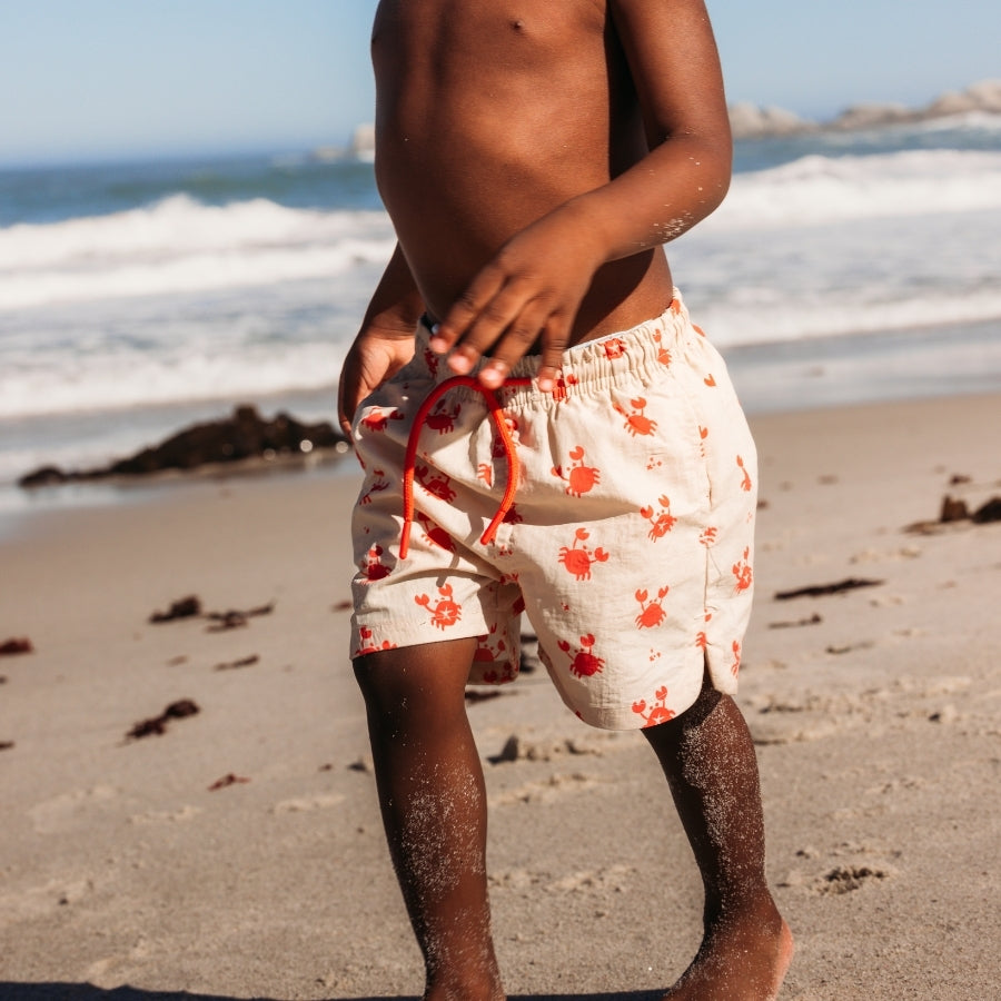 Cañado | Beige Red UV Swimming Trunks Boys