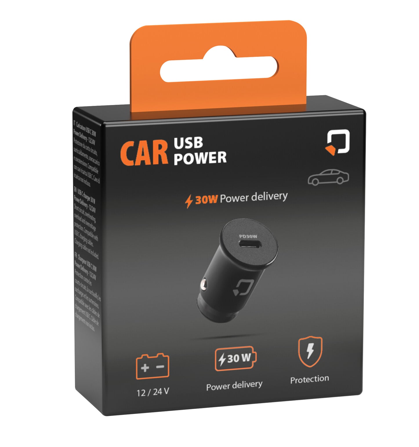 Optiline Car Power USB, 1 USB C Port Charger 30W - 12 24V