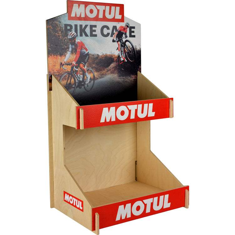 Mostrador expositor Schwalbe motul madera (vacío)